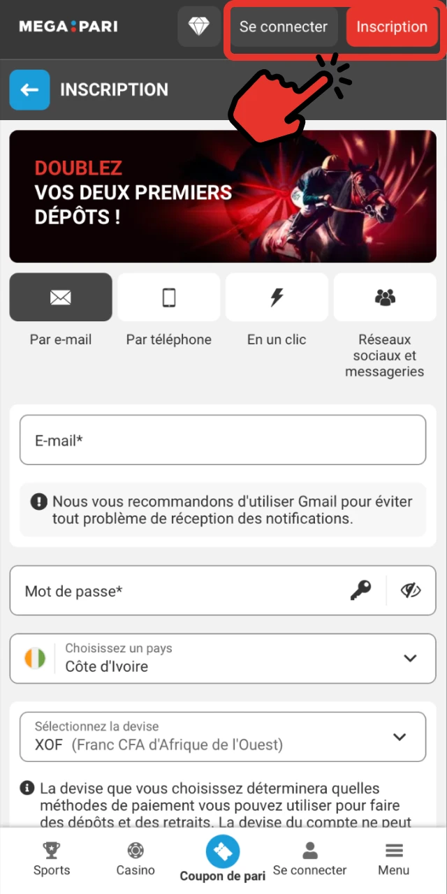Ouvrez l’app et connectez‑vous.